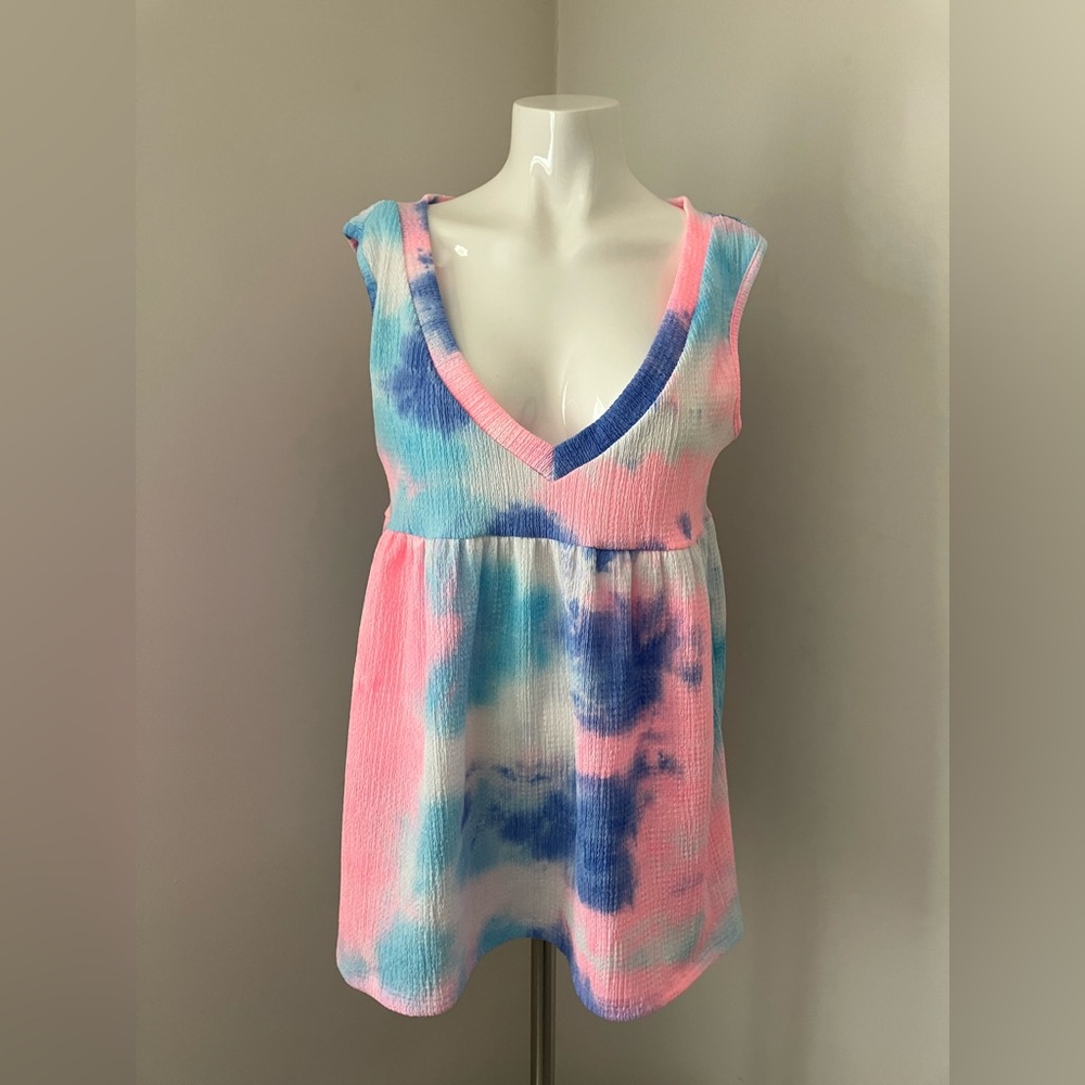 Colorful Sleeveless Tie-Dye Top